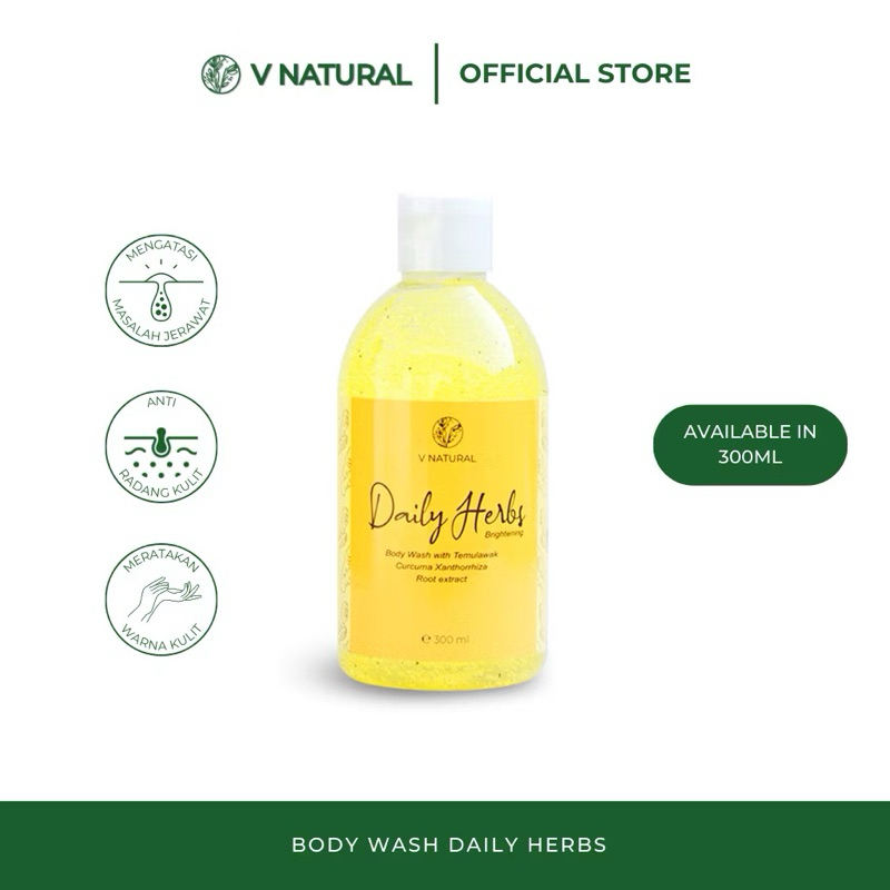 V Natural Daily herbal Brightening Body Wash 300ml