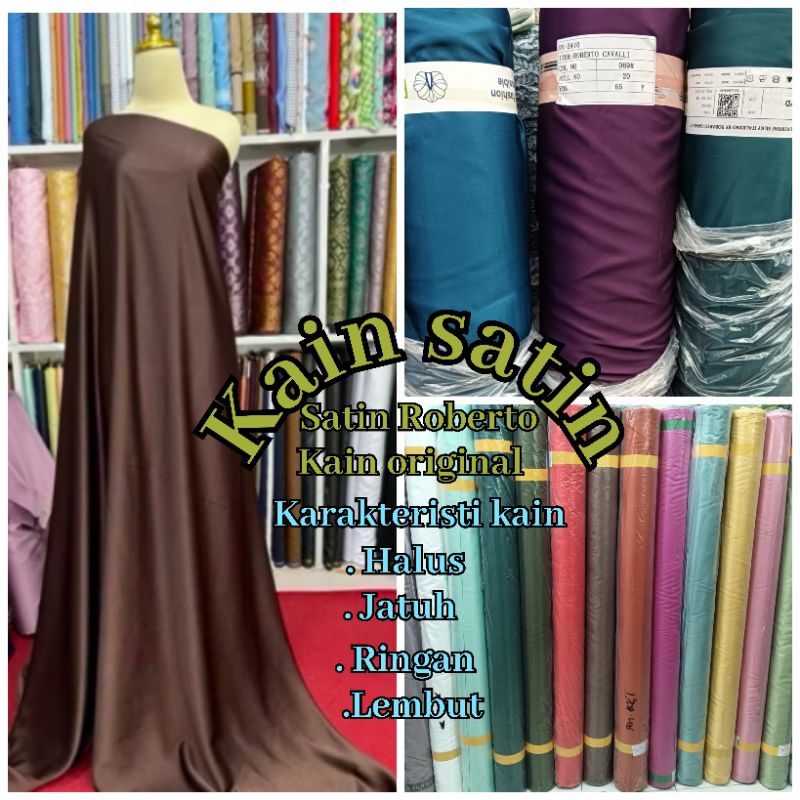 kain satin Roberto velvet kain kebaya kain bridesmaid meteran