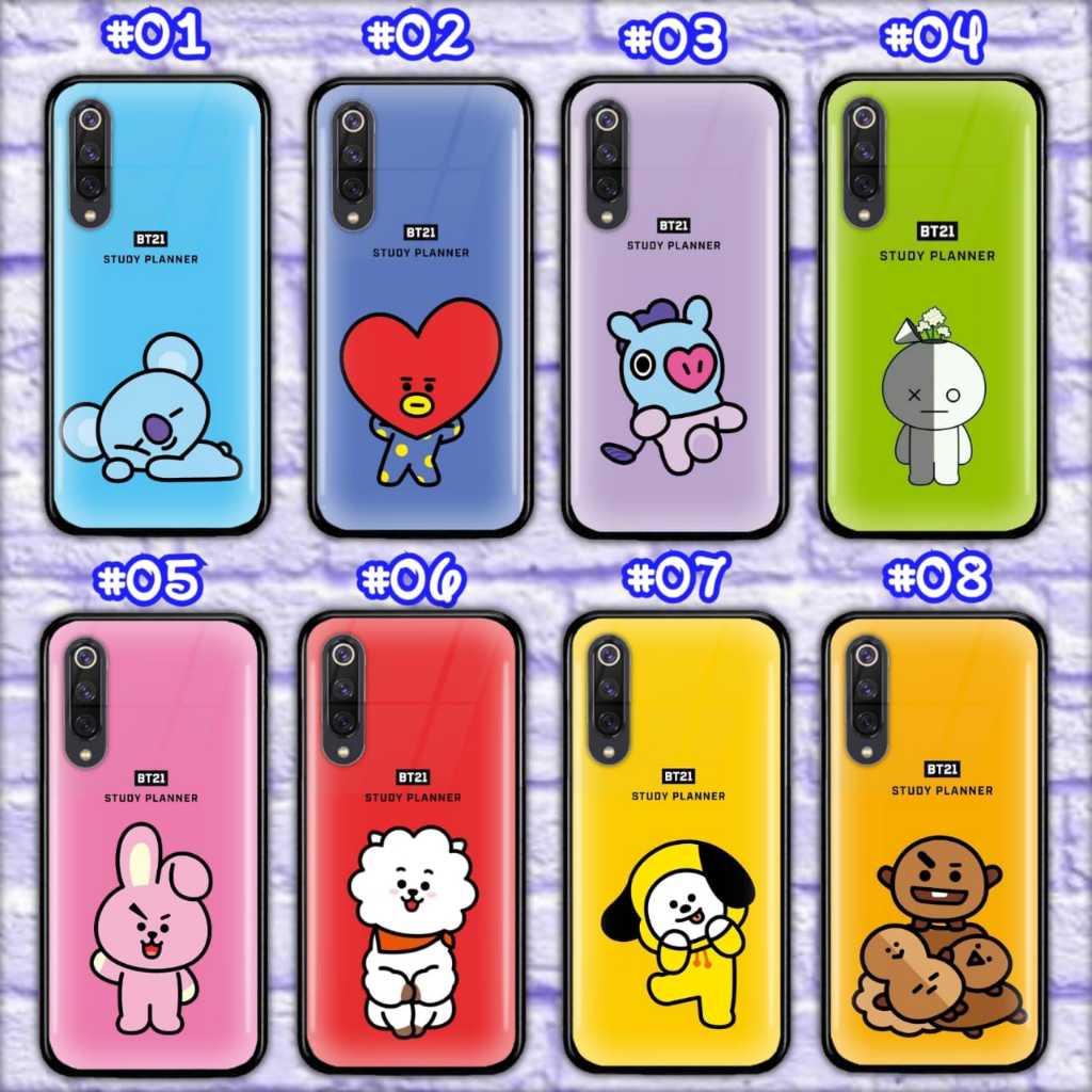 VIVO Y21 , Y21S , Y21T , Y33S , Y15S PREMIUM CASE GLASS MOTIF BTS BT21