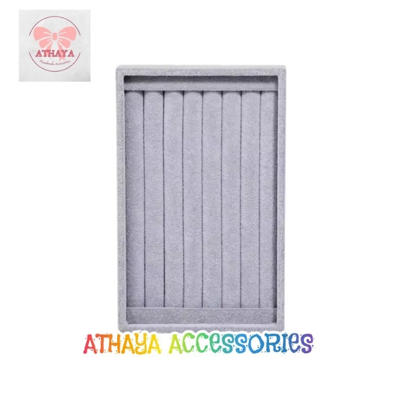 Display Nampan Perhiasan Tatakan Cincin Emas Kecil Warna Abu