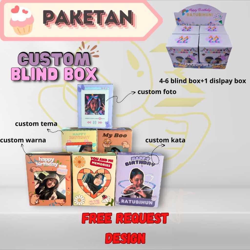 

paket Blindbox/box gift custom free design