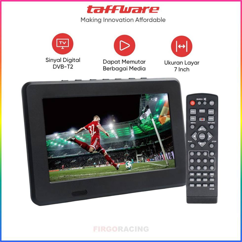 Portable TV Monitor Digital 7 Inch DVB-T2 Rechargeable - D7