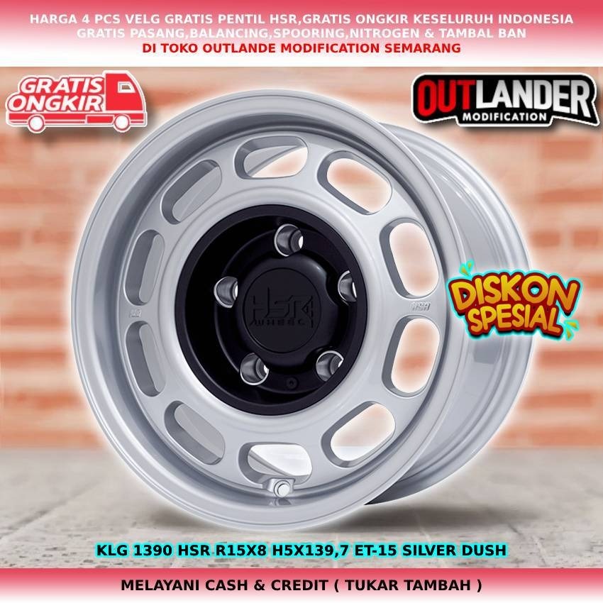 velg model kaleng/velg offroad r15 lebar 8 Et -15, velg mobil Escudo Jimny dll velg hsr duffy r15