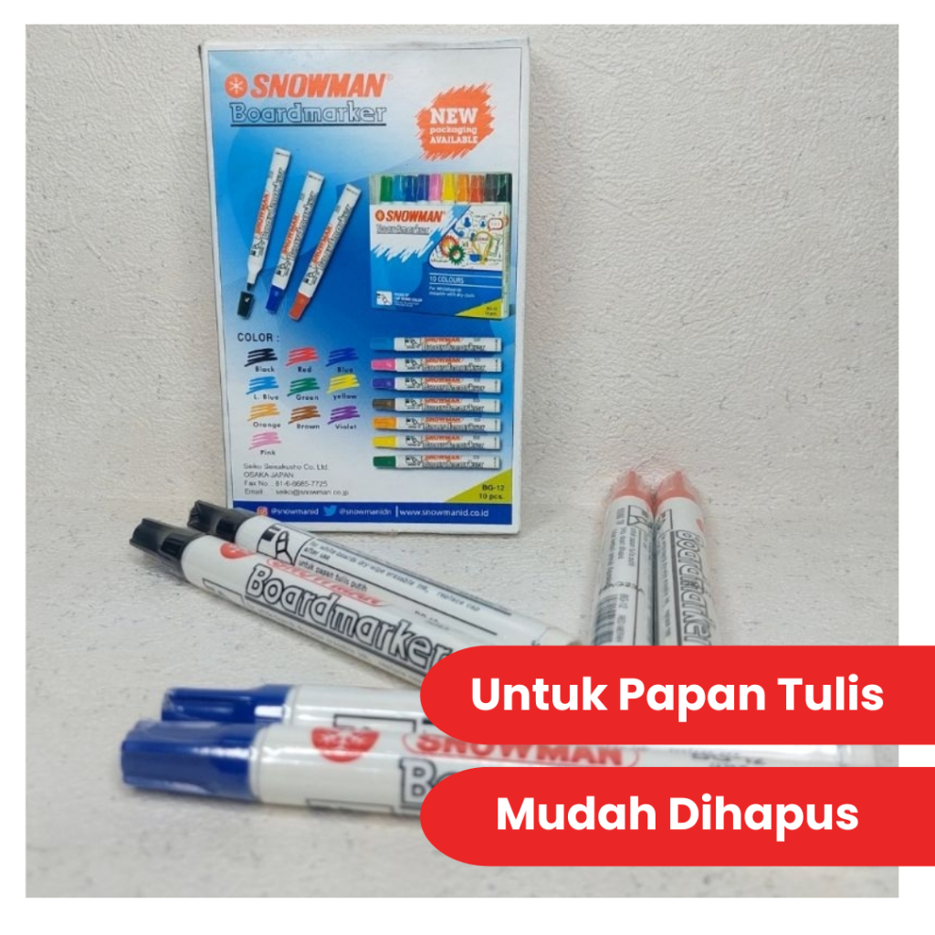 

Snowman Spidol Whiteboard [1 PCS] Untuk Papan Tulis dan Mudah Dihapus