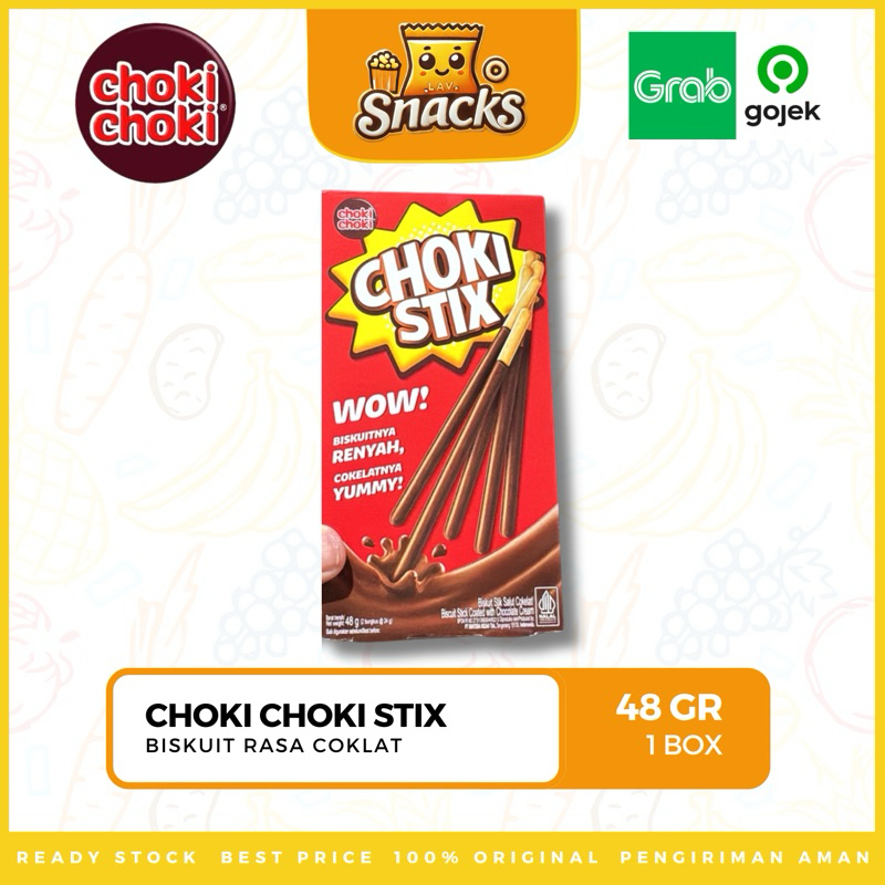 

Lav.Snacks︱Biskuit Stik Choki Choki Stix Rasa Coklat 48GR - 1 BOX