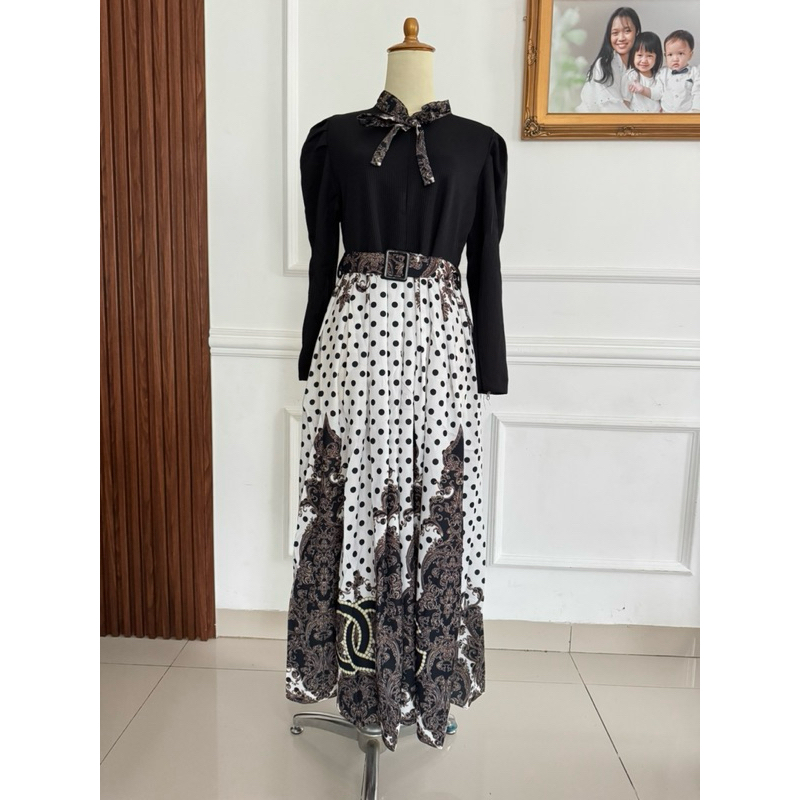 Gamis knit terbaru, gamis terbaru, gamis printing, gamis terbaru 2025