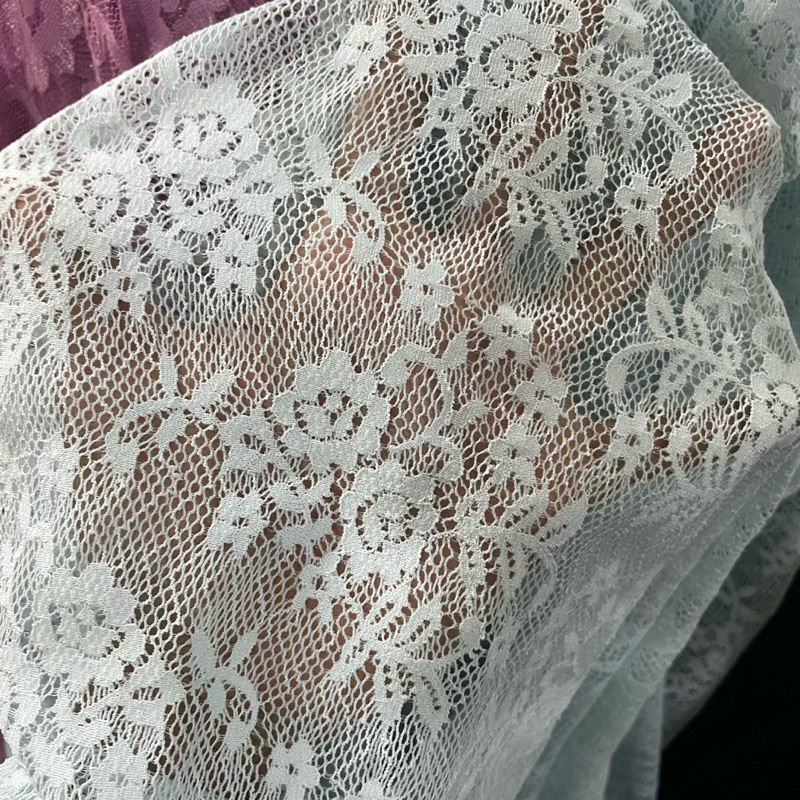 kain rajut brokat motif bunga premium - kain rajut motif - kain warna hijau tosca tb