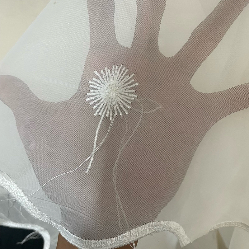 kain organza bordir motif bunga premium - kain organza bordir - kain organza style korea dzb