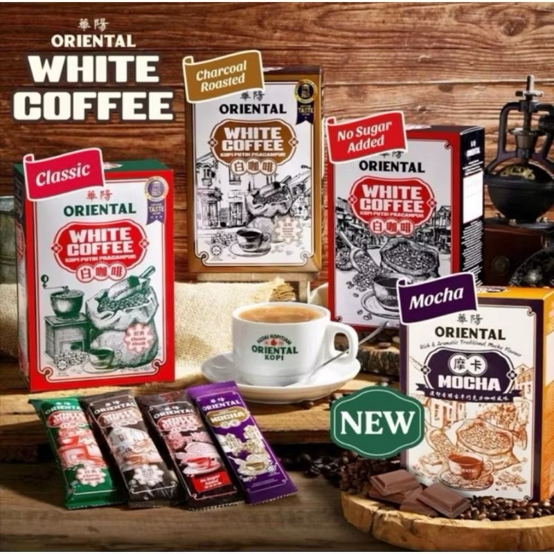 

ECERAN ORIENTAL KOPI WHITE COFFEE MALAYASIA ALL VARIAN SATUAN PER PCS/SACHET
