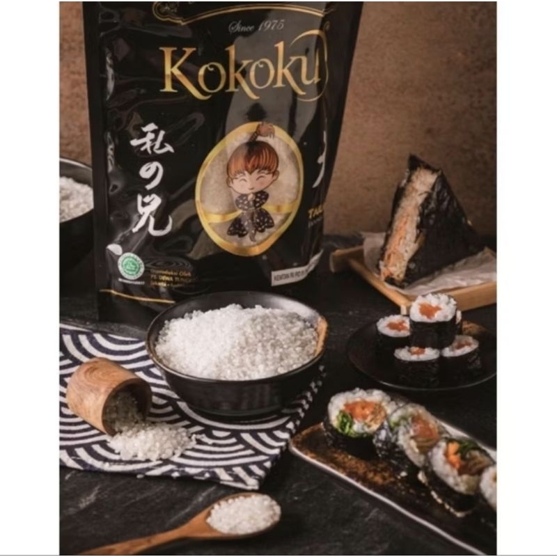 

Beras Putih Japonica Japan White Rice Beras Jepang Premium untuk Sushi Rice Kemasan 2 kg 2kg Tarabas Kokoku Koko Ku Ko Koku