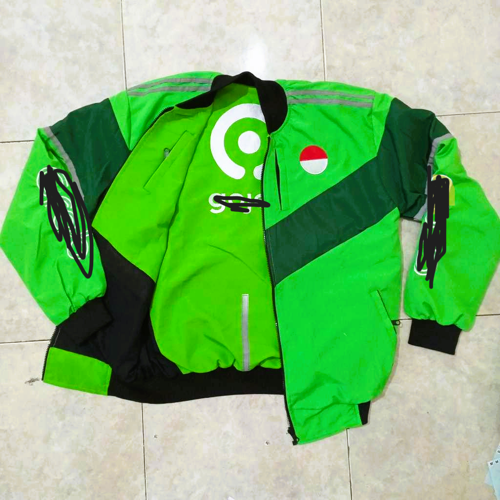 JACKET BOMBER GOJEK BOLAK BALIK GRAB MURAH READY M, L, XL, XXL