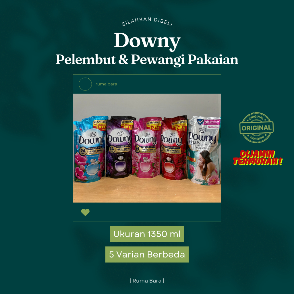 Downy Pewangi dan Pelembut Pakaian Konsentrat Refill 1.4 L / 1.35 L