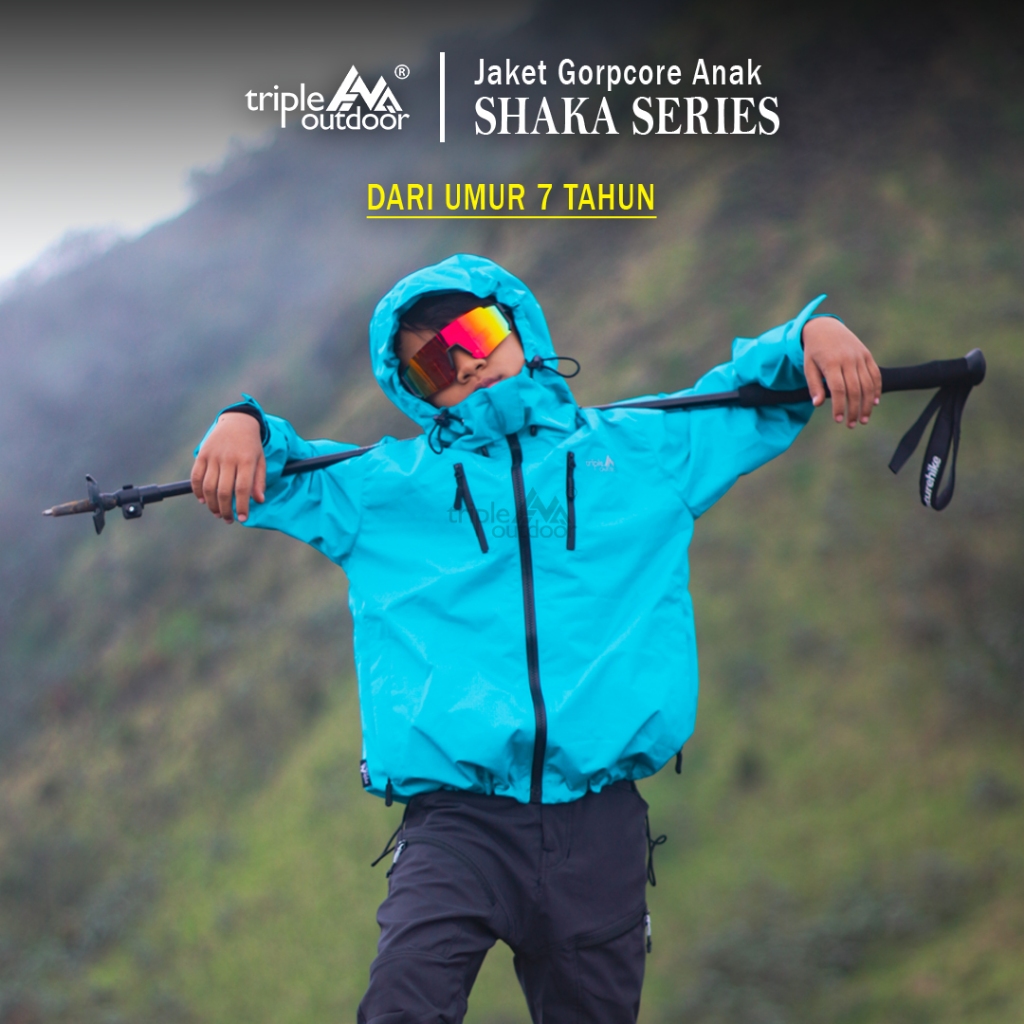 SHAKA SERIES - JAKET GORPCORE ANAK DARI UMUR 7 TAHUN JAKET GUNUNG ANAK JAKET ANTI AIR ANAK JAKET GUN