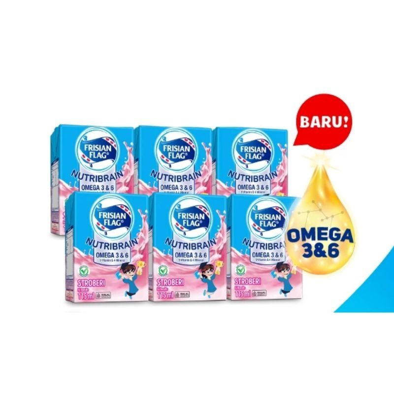 

susu UHT frisian flag strowberry isi 6pc/pac