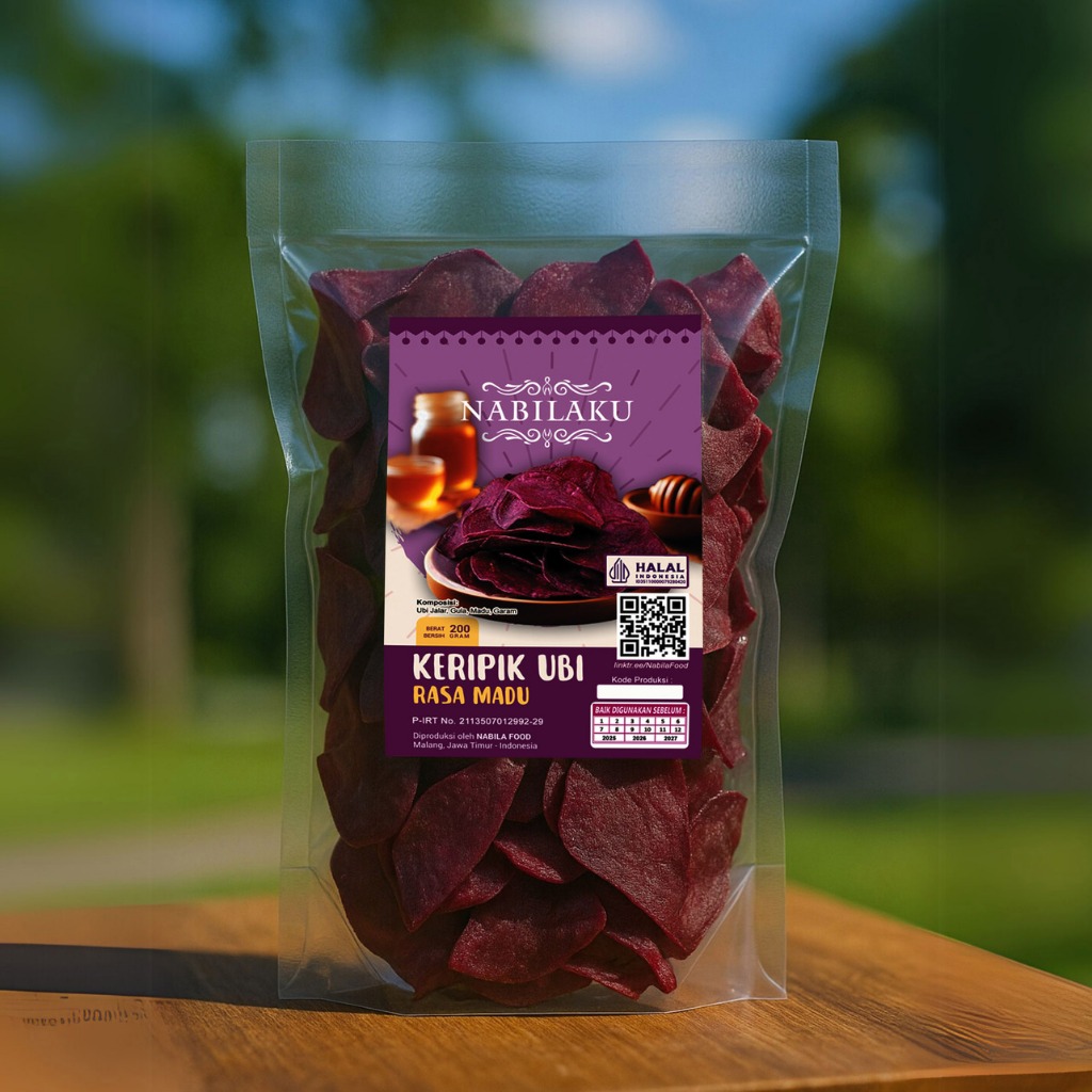 

Snack NABILAKU Cemilan Keripik Kripik Ubi Jalar Telo RASA MADU Khas Malang 200g