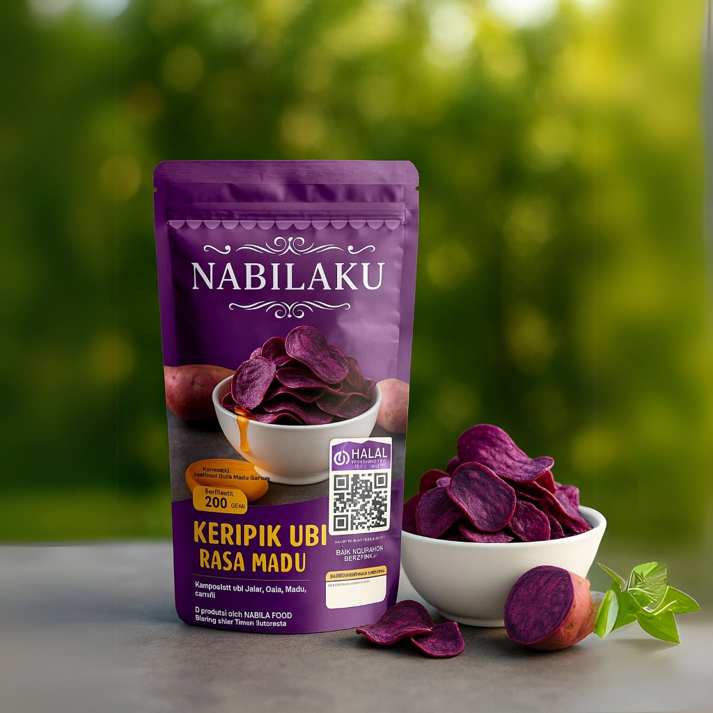 

NABILAKU Snack Keripik Ubi Ungu RASA MADU Kemasan MT Khas Malang