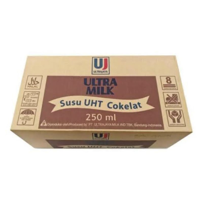

Ultra Milk Susu UHT Cokelat 250ml 1 Dus (Isi 24)