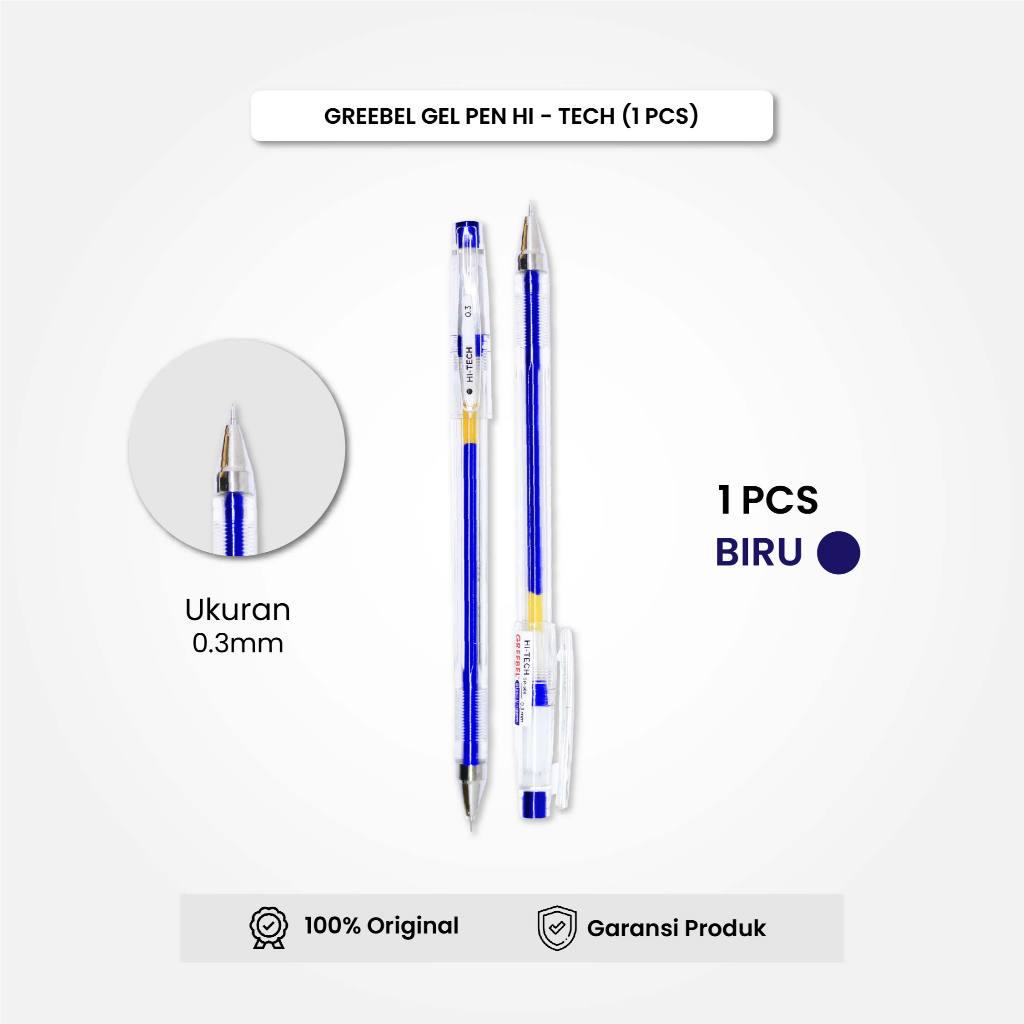 

GREEBEL Gel Pen Pulpen Pena GP-506 Hi-Tech 0.3 Biru (1PCS) / Pulpen Gel Murah Grosir