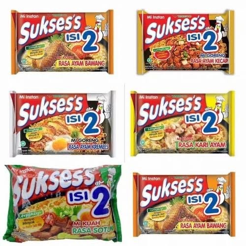 

1 DUS MIE INSTAN SUKSESS ISI 2 Mie Sukses 1 Dus 24pcs / SUKSES Mi Goreng & Kuah (1dus isi 24pcs) Ayam Kremes, Kecap, Geprek, Rendang, Soto, Kari Ayam, Ayam Bawang Noodles Food