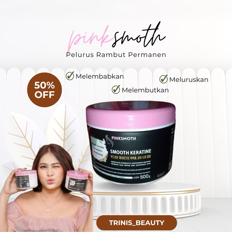 READY - Pelurus Rambut Pinksmoth Keratin Ukuran Besar 500 ml / Smothing Keratin Rambut Pinksmoth