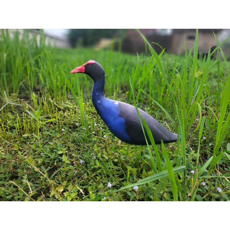 PATUNG JONTROT BURUNG MANDAR BIRU BESAR - PATUNG BURUNG MANDAR BURU MIRIP ASLI