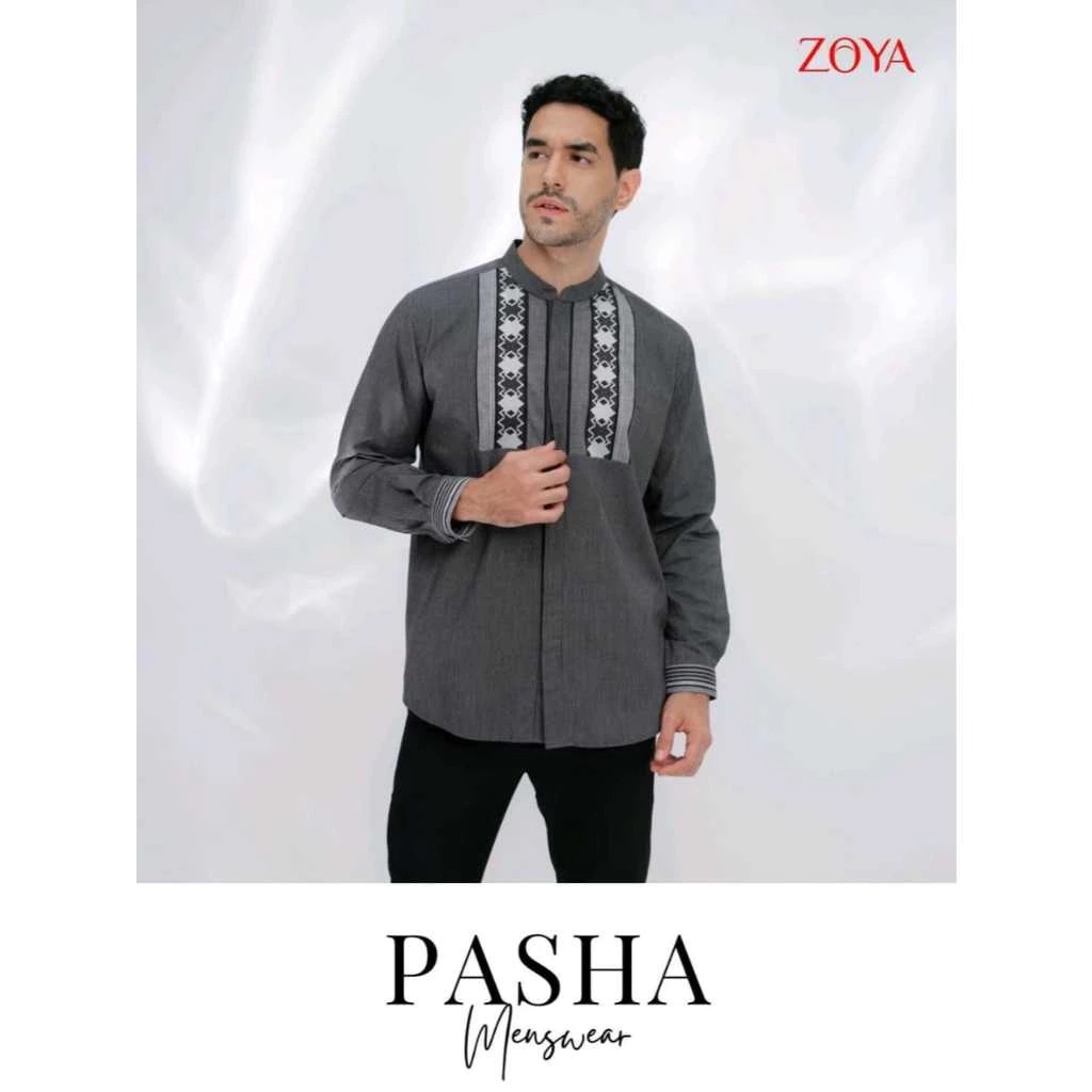 ZOYA BAJU KOKO BUSANA MUSLIM PRIA PASHA MENSWEAR WARNA BLACK