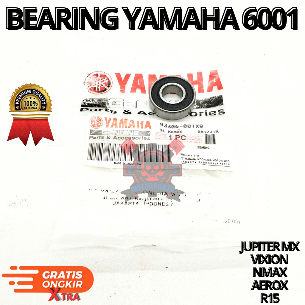 BEARING YAMAHA 6001 UNTUK MOTOR JUPITER MX,VIXION,NMAX,AEROX,R15.YGP BERKUALITAS ORIGINAL ASLI ORI