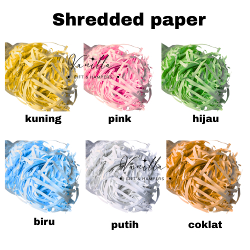 

Shredded paper kertas cacah | Potongan kertas untuk packing hampers | Gift box filler