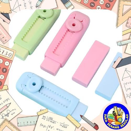 

Penghapus Pensil Aesthetic/Penghapus Mekanik Warna-Warni Lucu/Sliding Eraser PE0012