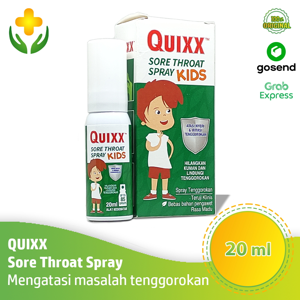 Quixx Sore Throat Spray Kids 20 ml -  Obat Spray Sakit Tenggorokan Anak
