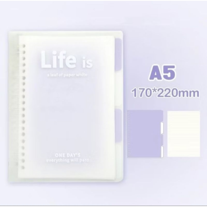 

Binder A5 hard cover isi 60 lembar bonus notebook estetik