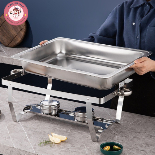 King Balance Chafing Dish Stainless 2 Sekat - Wadah Prasmanan Serbaguna