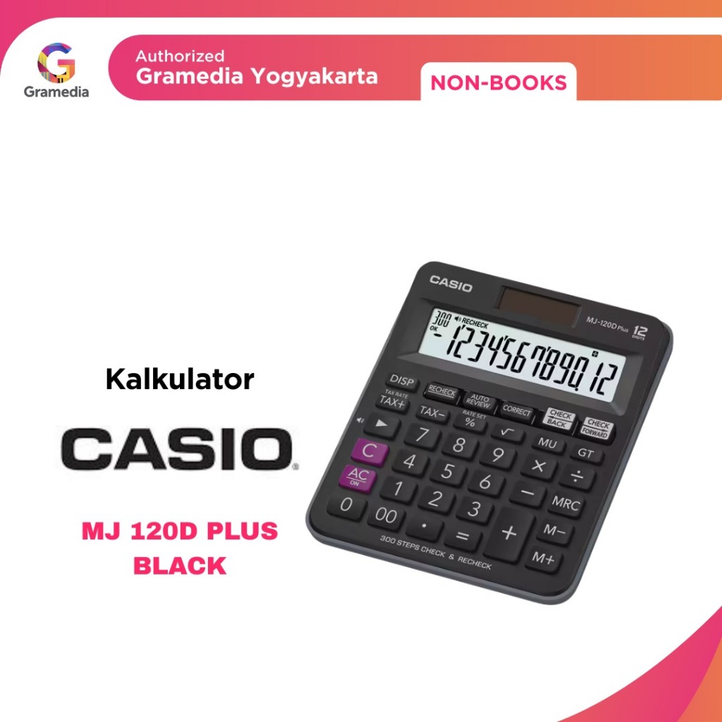 

JAYA UTAMA - Kalkulator Casio MJ 120D PLUS BK