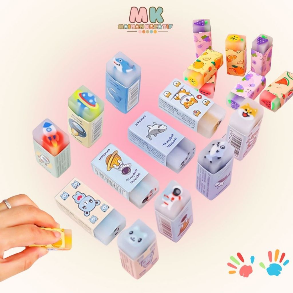 

MK607 Penghapus Pensil Motif Buah Karakter Dinosaurus Sweet Eraser Anak Sekolah /Penghapus Karet Pensil Motif Kartu Karakter Lucu per 3pcs