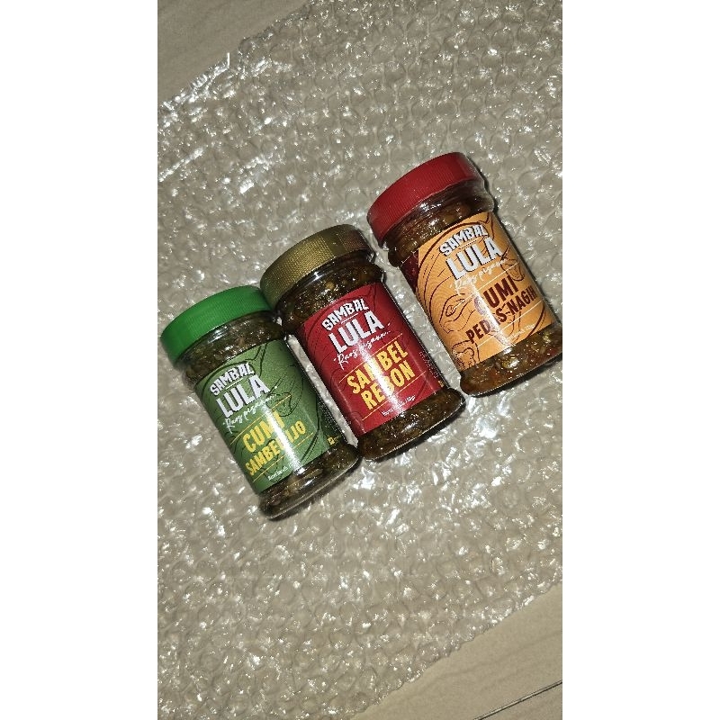 

SAMBAL MIX 3 VARIAN SAMBAL LULA, REBON, CUMI PEDAH GURIH, CUMI SAMBEL IJO