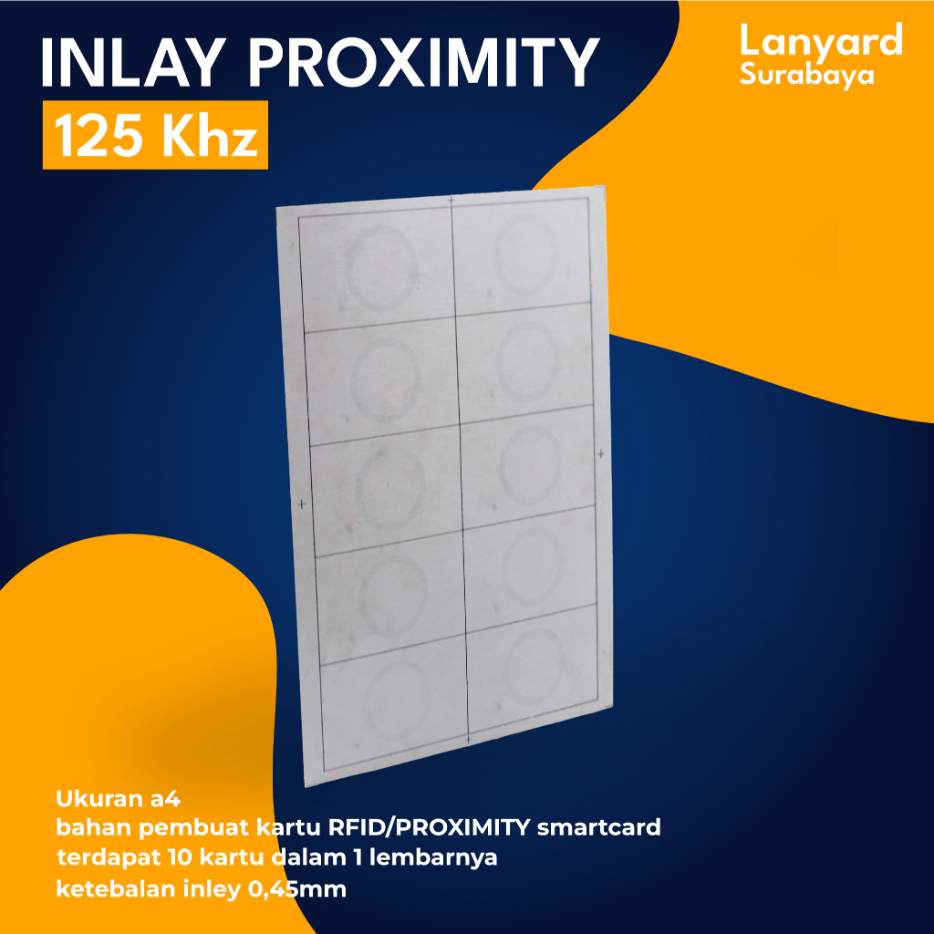 

Bahan pvc RFID inlay EM4100 Proximity 125 khz, 1 Lembar ukuran A4