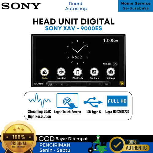 Head Unit Digital Mobil - Head Unit Apple Car Play or Android Auto - Sony XAV-9000ES - Premium Quali