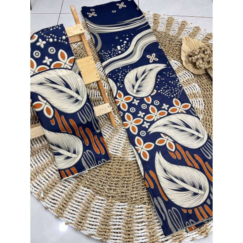 Kain Batik Halus Printing Kain Meteran Bahan Baju Batik Pekalongan Terbaru motif daun sirih
