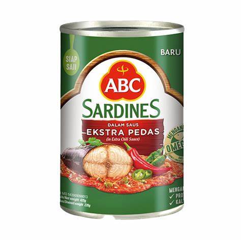 

ABC Sarden Extra Pedas 425g – Sarden Kaleng Saus Pedas Lezat Siap Saji