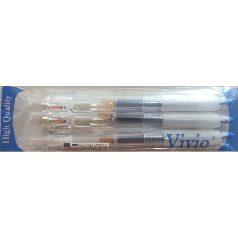 

Pen Vivio Cair isi 3pcs, 0.5 Warna Hitam