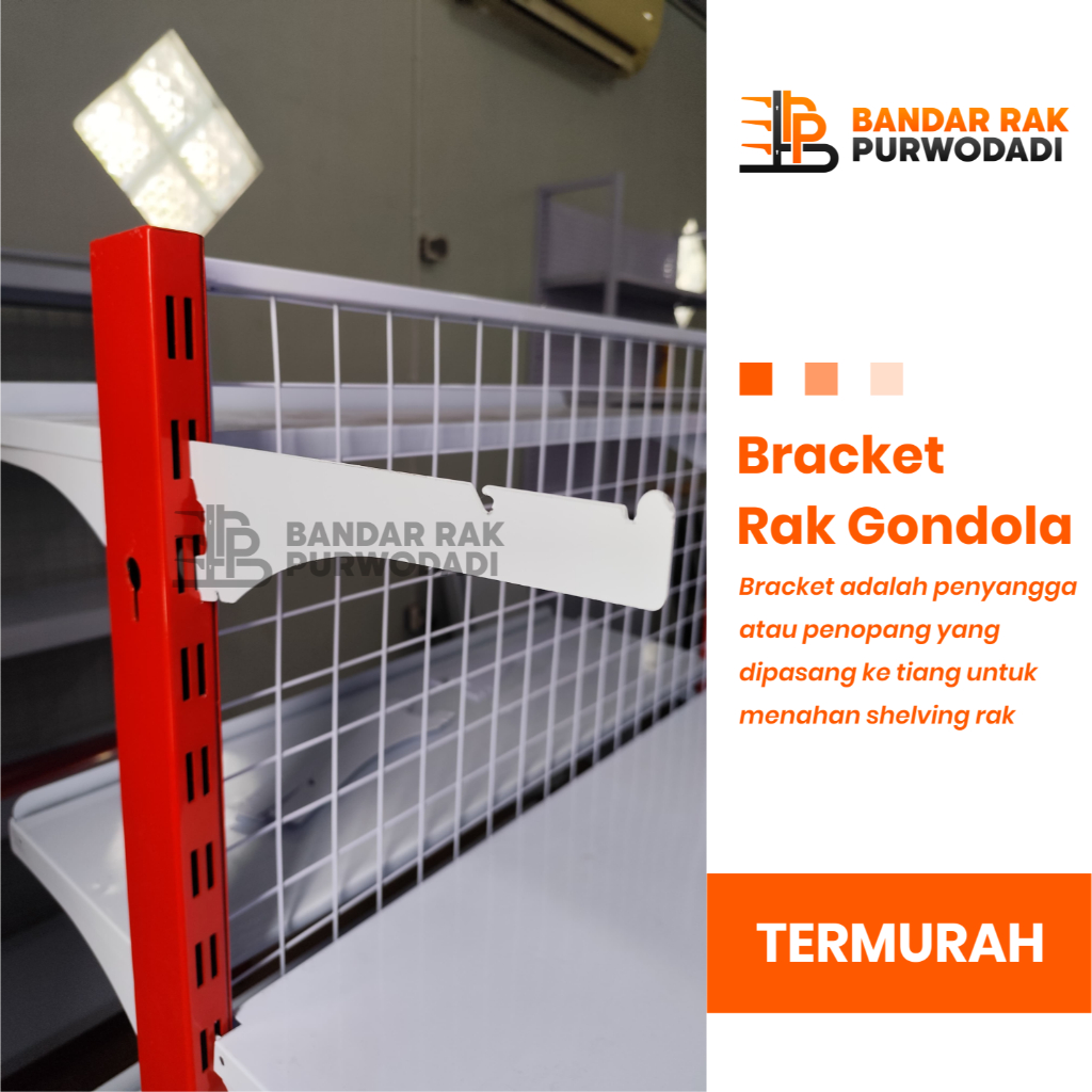 Bracket Penyangga Shelving Rak Gondola Minimarket