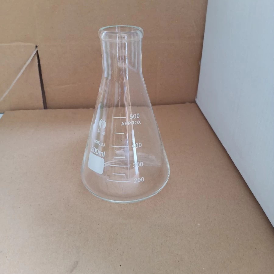 Erlenmeyer flask glass kaca RRC bukan iwaki gelas ukur erlenmeyer gelas takar erlenmeyer 100ML 50 ML