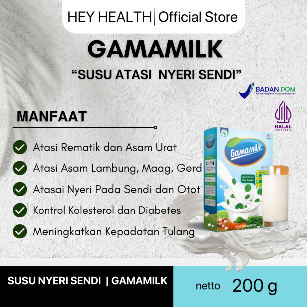 

Hey Health X GAMAMILK Susu Kambing Etawa - Plus Ekstrak Gamat | Susu Nyeri Sendi | Susu Etawa