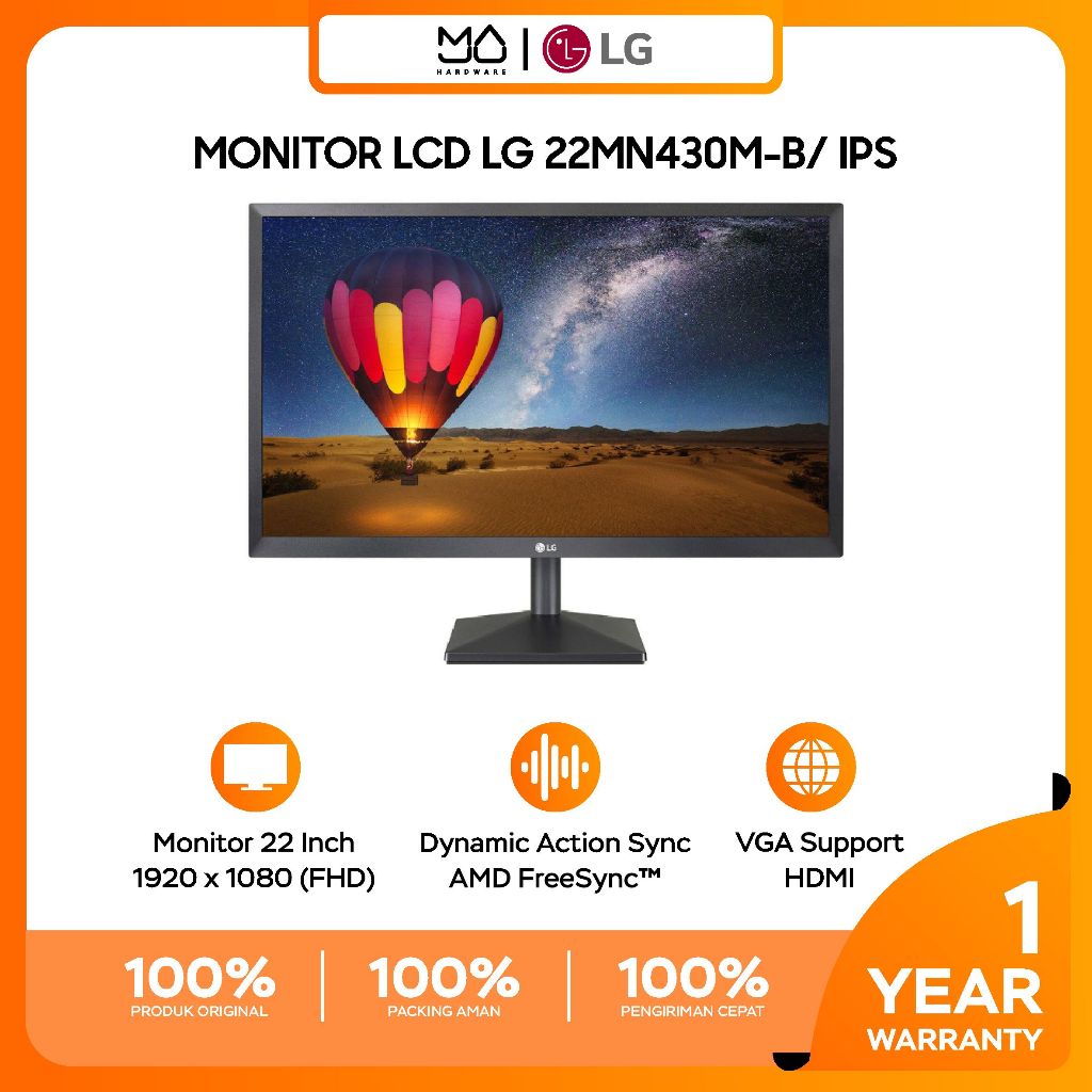 Monitor LG LED 22MN430 IPS hdmi fhd 75hz 22 Inch - Garansi Resmi