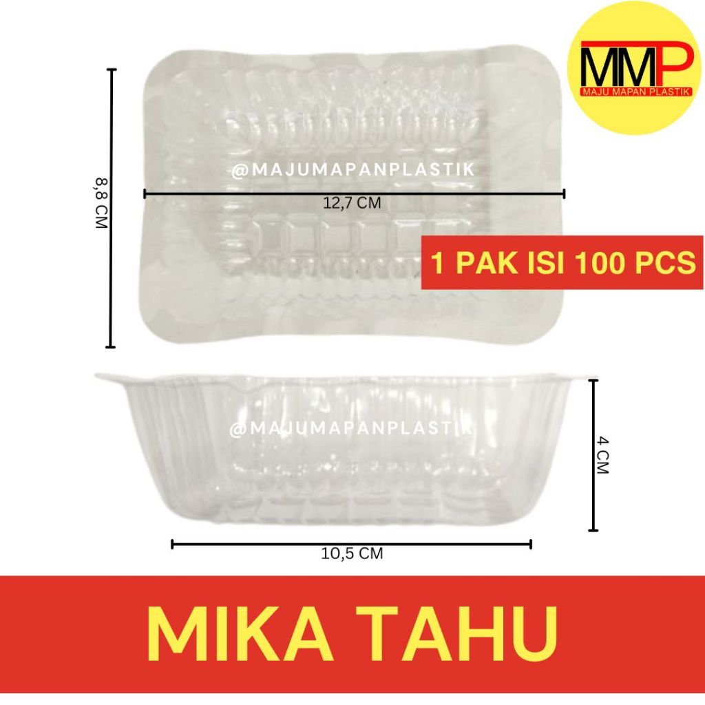 [100 PCS] Mika Tray Tahu / Tray Mika Kotak Bening / Mika Cetakan / Mika Tray kentang