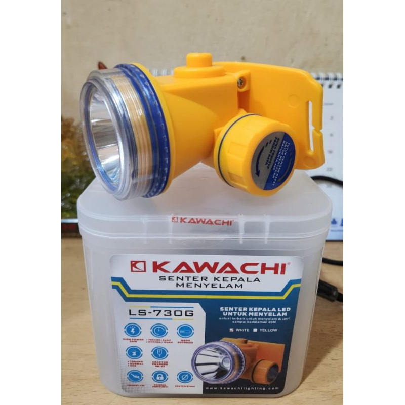 Senter Selam Kepala KAWACHI LS-730G 30 Watt Cahaya Putih Sistem Cas Tahan 12 jam Waterproof