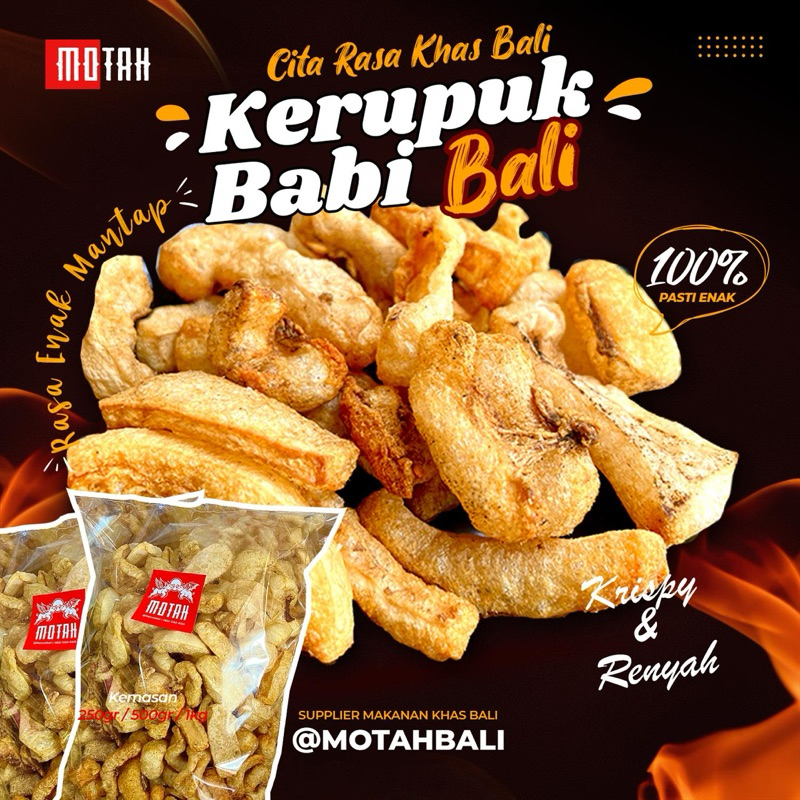 

Krupuk Kulit Babi 500gr / Kerupuk Babi / Babi Goreng Enak Renyah / MOTAH BALI