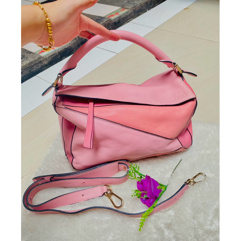 tas loewe puzzle pink preloved