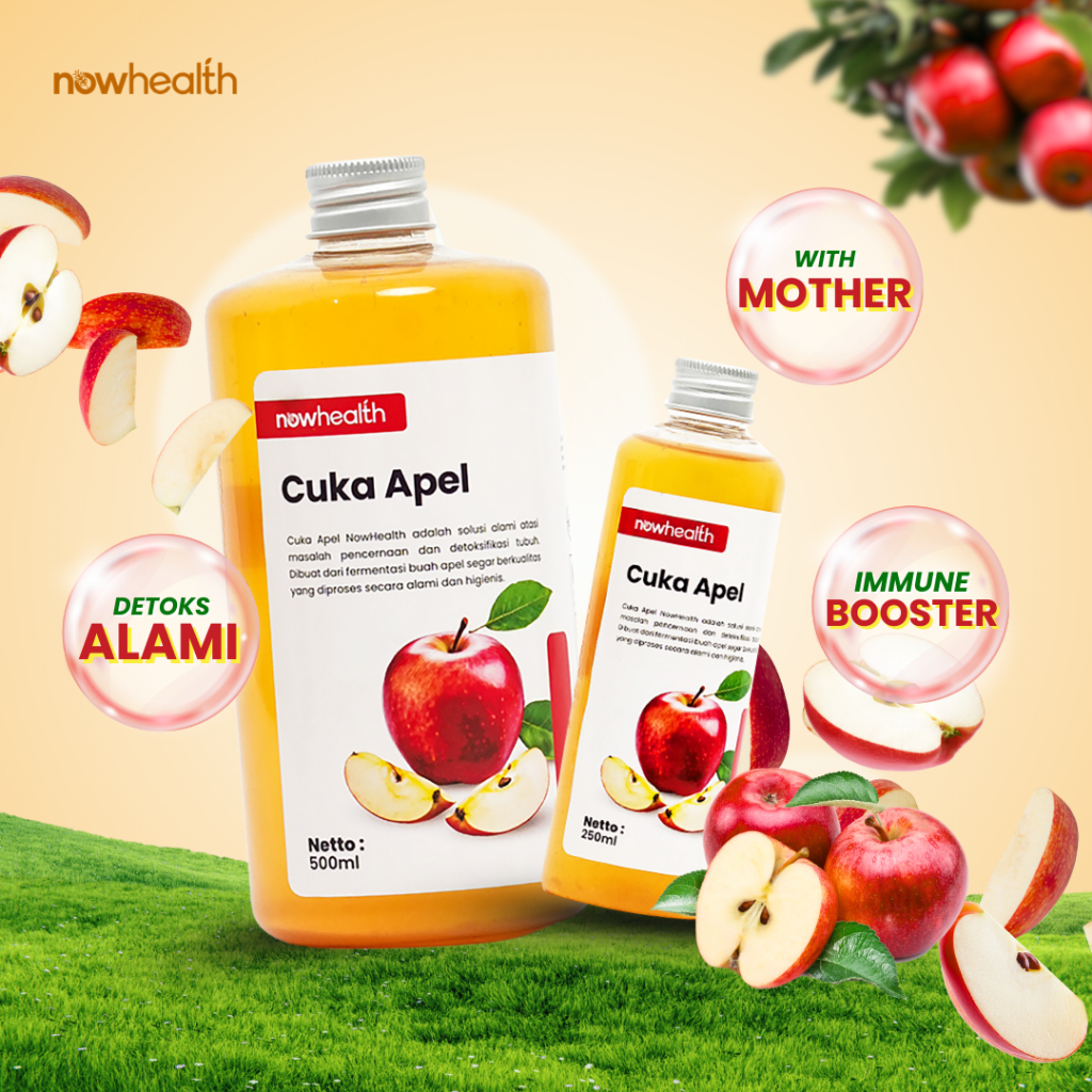 

500 ml Cuka Apel Nowhealth | Apple Cider Vinegar with Mother Asli Organik Diet Detoks Toner Wajah Alami