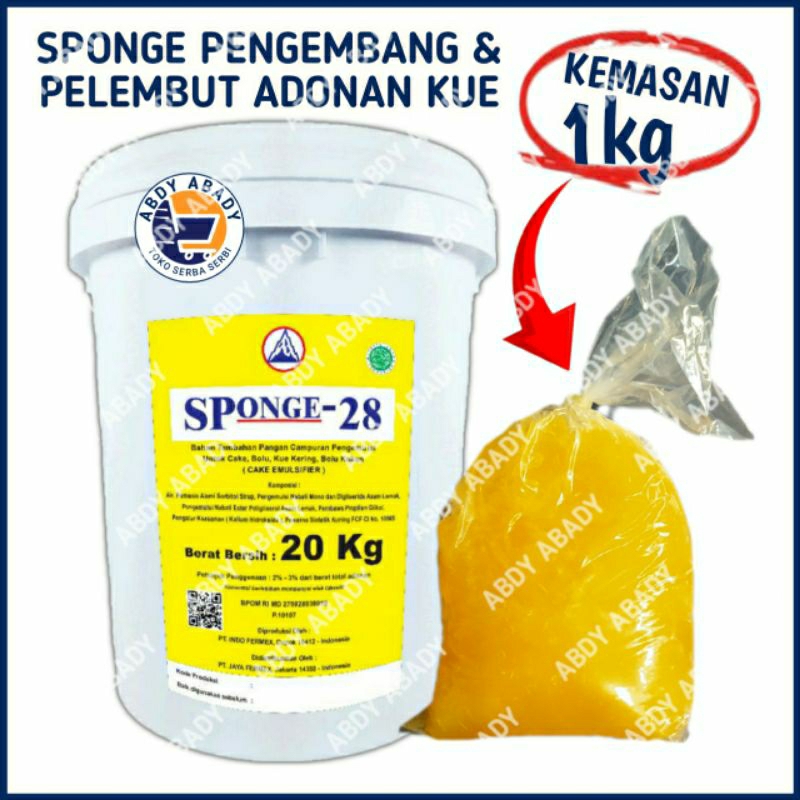 

Sponge 28 Cake Emulsifier Kemasan 1kg Cake Improver SP 28 Pengembang dan pelembut kue